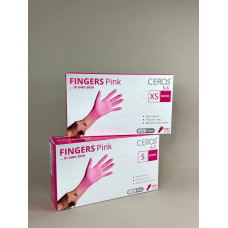 Рукавички медичні оглядові нестерильні без пудри Ceros, 100шт. рожевий, нітрил 400054 Maxter Glove Manufacturing SDN.BHD. XS,уп