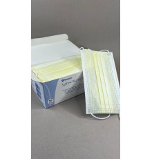 Маска медицинская Safe+Mask Economy, (50шт/упак) желтый, 906349 Medicom