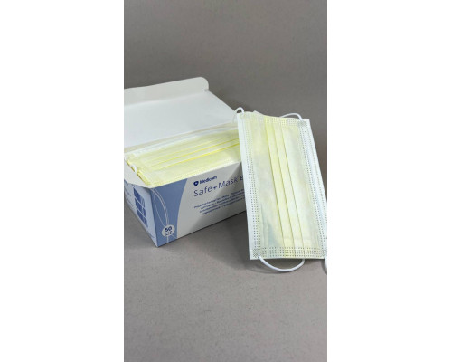 Маска медична Safe+Mask Economy, (50шт/упак) жовтий, 906349 Medicom