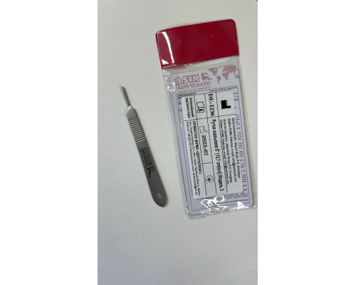 Ручка для скальпеля пласка 5' (12,7см)', модель 3, шт., сталевий DE-1236 ASIM INSTRUMENTS