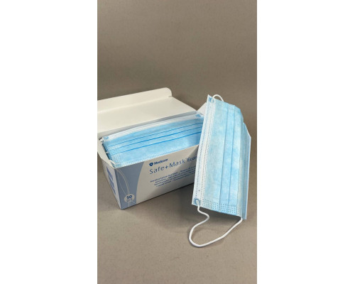 Маска медична Safe+Mask Economy, (50шт/упак) синій, 912784 Medicom