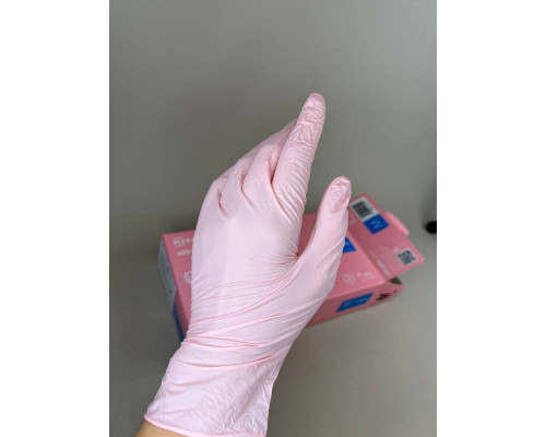 Рукавички медичні оглядові нестерильні без пудри, 100шт. (50пар), PINK, нітрил, 116295 Nitrylex XSуп