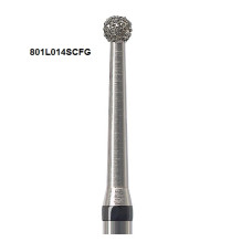 Бори Öko-Dent алмазні турбінні (кулька стандартна) на довгій ніжці, super coarse, чорний, 801L014SCFG Öko Dent 801L014SCFG,шт