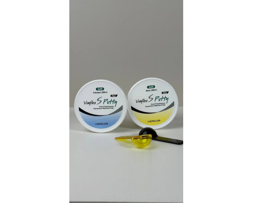 А-Силікон Vonflex S Putty Fast (Вонфлекс С Патті Фаст) відбиткова маса з прискореним часом полімерізації, набір (база + каталізатор 280мл + 280мл), 038929 Vericom