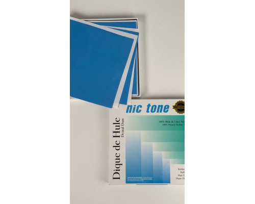 Nic Tone (Нік Тон) кофердам 6*6 дюймів, 36 шт., medium (середній),СЕРЕДНІЙ синій, латекс, 144-0012 Dental Dam