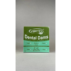 Кофердам Dental Dams однораз. неопудр. з ароматом м'яти, 152мм*152мм 0,18мм, 36шт/упак, зелений, латекс, 054639 Vortex medium,(р)