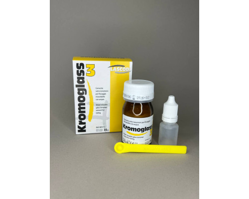 Kromoglass 3 (Кромоглас 3) водный стеклоиномерный цемент для фиксации, 35г, KGL053 Lascod