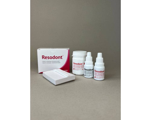Resodont (Резодонт) цемент резорцин-формаліновий, набір (порошок 40г, рідина №1 12г, рідина №2 12г, мірник, змішувальний блокнот), 2708 LaTus