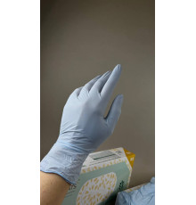 Перчатки медицинские Gloves Coats смотровые без пудры нестерильные, с коллоидом овса, 100шт. серый, нитрил, 126016 Doman Sуп