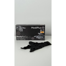 Рукавички медичні оглядові нестерильні без пудри, 100шт. (50пар), чорний нітрил 063271 MediPlus Sупаковка