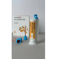 Acrytemp (Акрітемп) матеріал композитний для виготовлення тимчасових коронок набір (картридж 1*50мл + насадки змішувальні 15шт), c700200 Zhermack A2 упаковка
