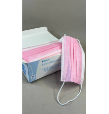 Маска медицинская Safe+Mask Economy, (50шт/упак) розовый 906363 Medicom