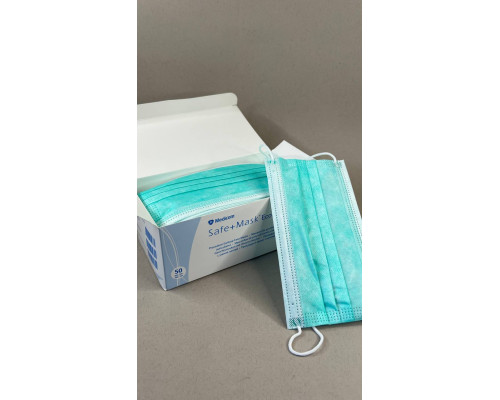 Маска медична Safe+Mask Economy, (50шт/упак) зелений, 912791 Medicom