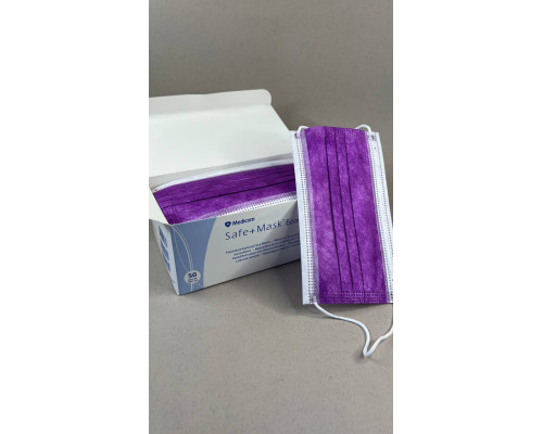 Маска медична Safe+Mask Economy, (50шт/упак) лавандовий, 901702 Medicom