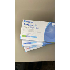 Рукавички медичні оглядові текстуровані без пудри нестерильні SafeTouch, 100шт. чорний нітрил 1187P-D Medicom L упаковка