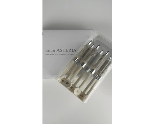 Estelite Asteria Siringe Essential Kit (Естелайт Астеріа Шприц Ессеншл Кіт) наногібридний композит світлового отвердіня, набір 7* 4гр (A1B, A2B, A3B, A3.5B, A4B, Ne, OcE) 10934 Tokuyama Dental