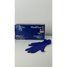 Рукавички медичні NitryPlus  оглядові нестерильні без пудри, 100шт. (50пар), фіолетовий нітрил 080036 MediPlus XSупаковка