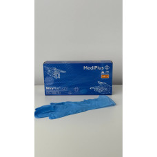 Рукавички медичні NitryPlus Light оглядові нестерильні без пудри, 100шт. (50пар), синій нітрил 080104 MediPlus XSупаковка