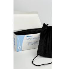 Маска медична Safe+Mask Economy, (50шт/упак) чорний 081842 Medicom