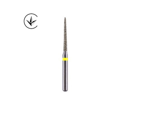 Боры алмазные турбинные (конус острый), super fine, желтый 008309 Luster Dent TC-21EF,шт
