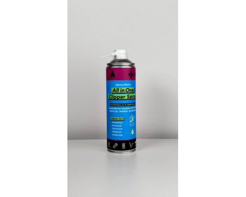 Clipper Spray (Кліппер Спрей), засіб для чищення та дезинфекції і оголодження ,догляд за машинкою для стрижок у вигляді спрею 5в1, 500мл. 085840 Alpinus Medica